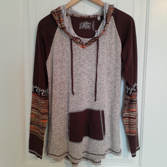 NWT Panhandle Long Sleeve Hoodie with Kangaroo Pocket Light Brown Size M - Picture 1 of 12